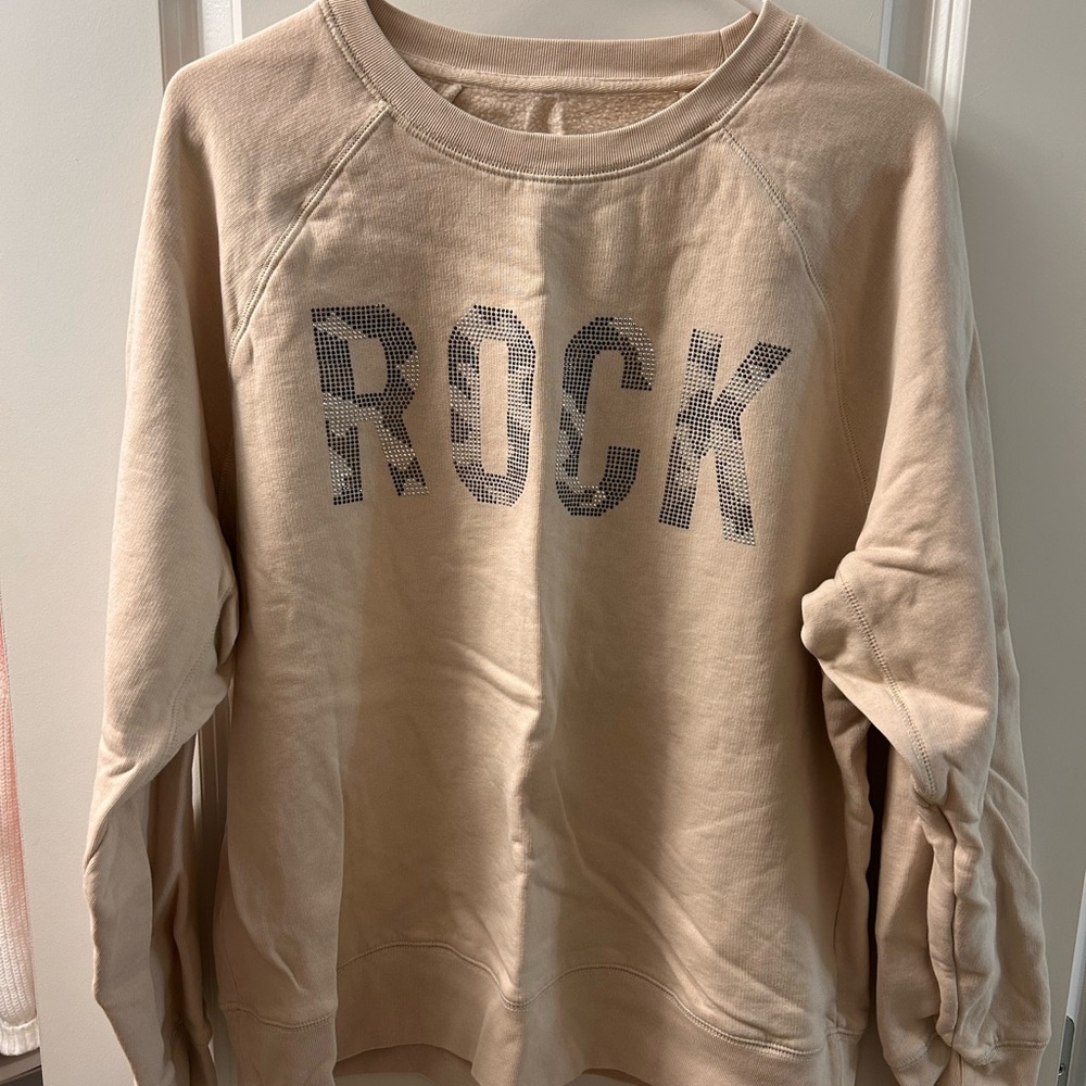 Zadig & Voltaire Beige Studded 'ROCK' Sweatshirt